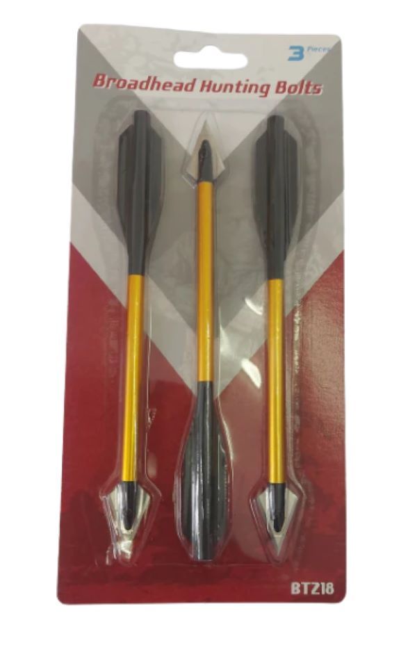 6.5" Aluminium Broadhead Bolts Arrows Pack of 3 for 50/80 LBS