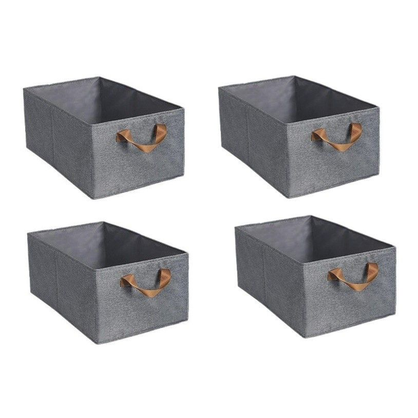 4 Piece Fabric Closet Storage Baskets