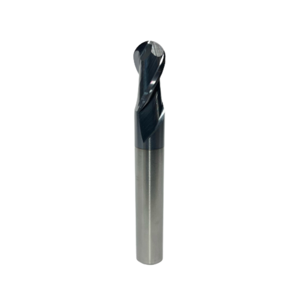 Tungsten Carbide HRC45 Ball Nose Cutter - 2 Flutes - D8 x 16 x D8 x 60L