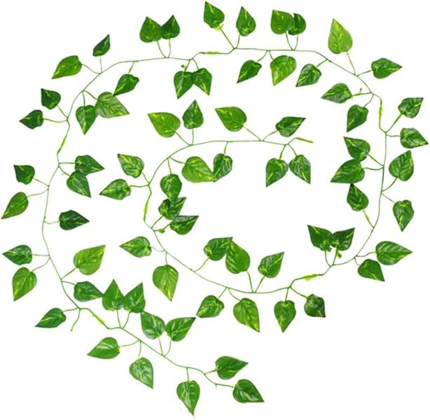 Bestby - 12 Strands Artificial Vines Leaves Green Leaves - Epipremnum Aureum
