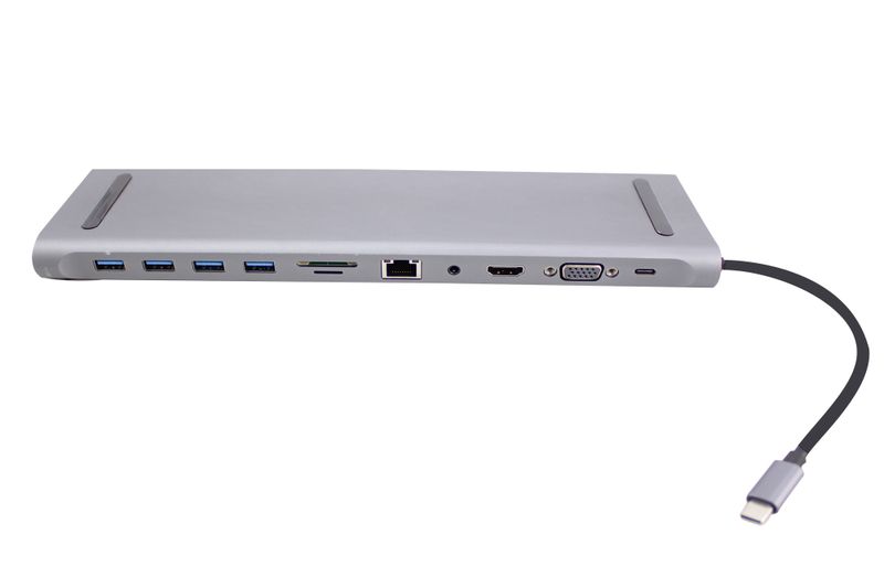 11 In 1 Type C to Multipurpose Docking Station with 4x USB 3.0 Ports, HDMI