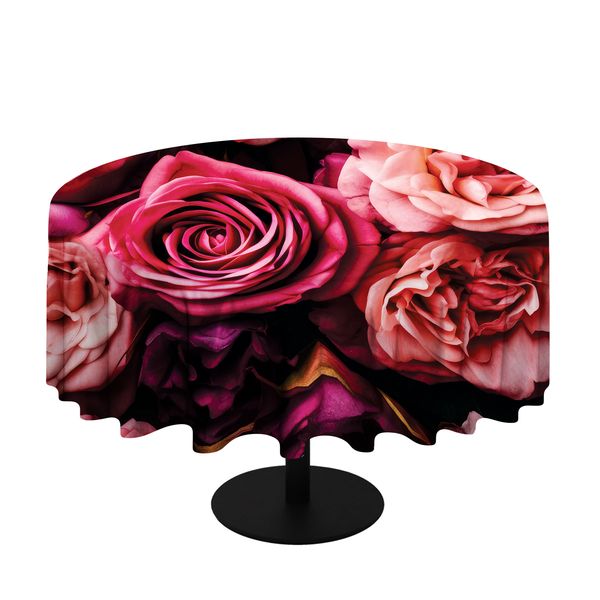 Rose Garden Round Tablecloth