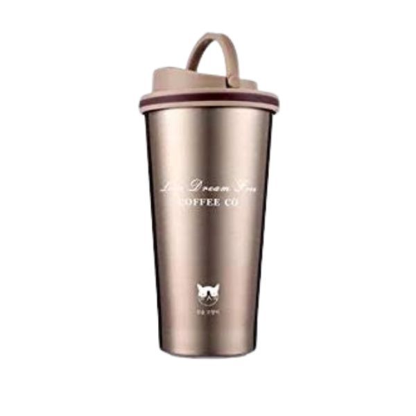 500ml Vacuum Insulated Stainless Steel Travel Flask Mug with Handle