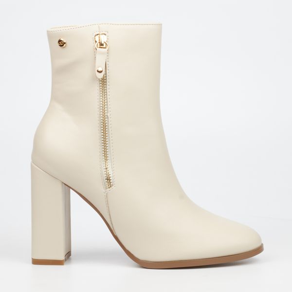 Miss Black Shania 3 Women Faux Leather Ankle Boots - Bone