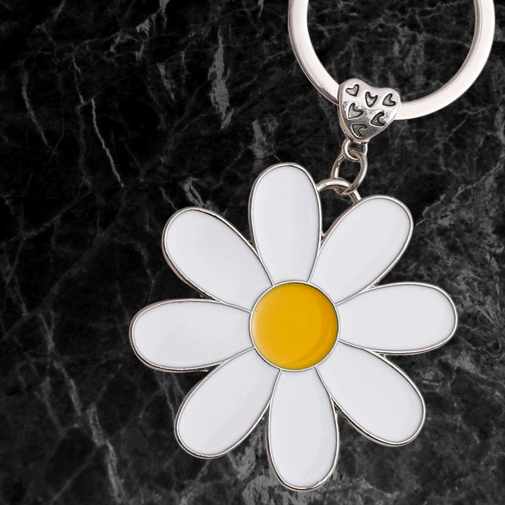 カイカイキキ  Flower key Chain Buy Takashi Murakami Flower Keychain Grey Black online in Singapore
