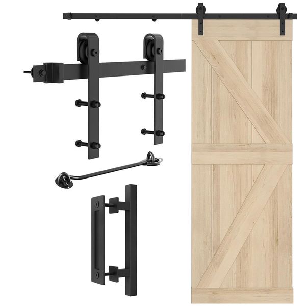 Barn Door Sliding Track System with Pull Handle Partition Door Cupboard