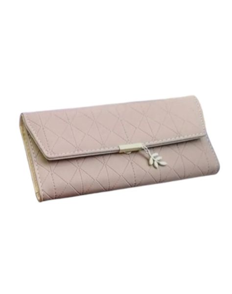 Elegant Rhombic Designed Long Tri-Fold Purse