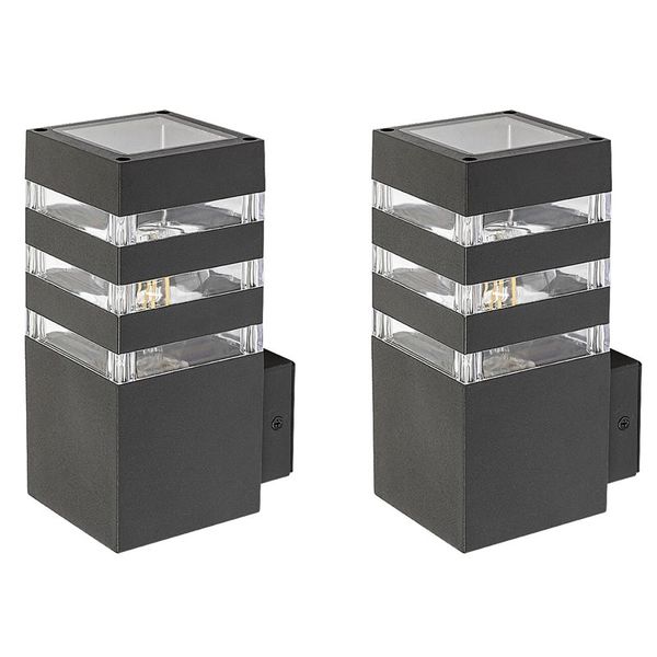 Set of 2 Modern IP54 LED Square Wall Lamp -DRWL0006