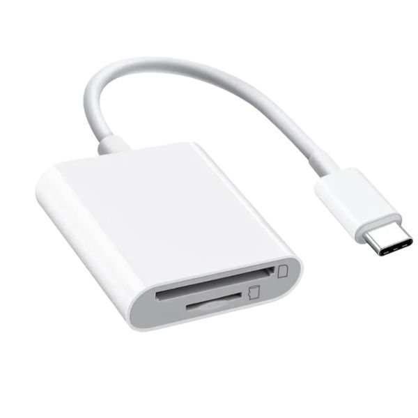 Type C TF SD Card Reader 2-in-1 OTG Hub Adapter Compatible with Android
