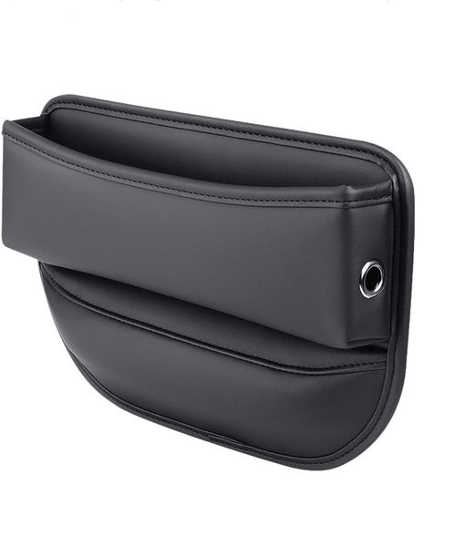 1 Set Of Car Seat Storage Box, Ecological Leather, Black