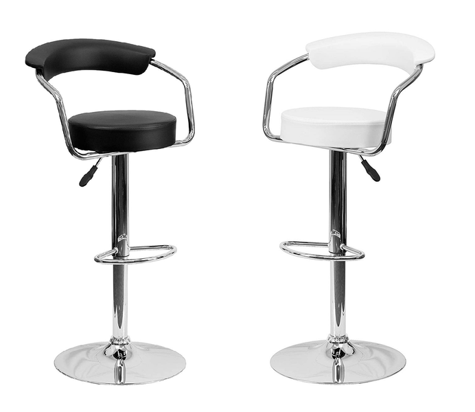 Chrome Base Bar Stools - Set of 2