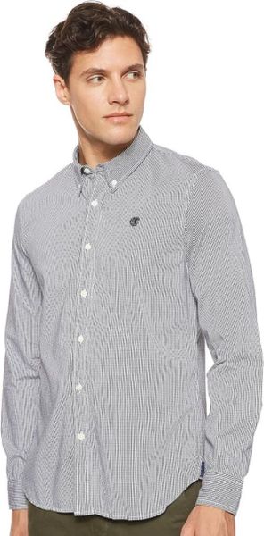 Timberland Men's Long Sleeve Milford Checks Oxford Slim Shirt