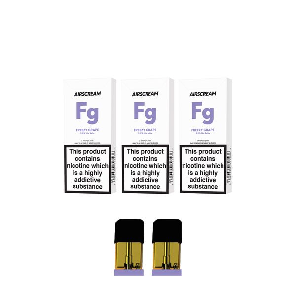Airscream 3 Pack - AirsPops - pods - Freezy Grape- 1.6ml - 5% Nic Salts
