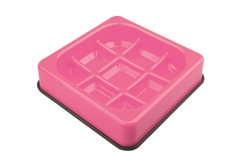 Pets Anti-Scoff Waffle Dog Bowl - Pink image
