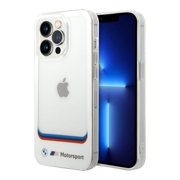 BMW White Transparent Motorsport Collection case For iPhone 14 Pro Max