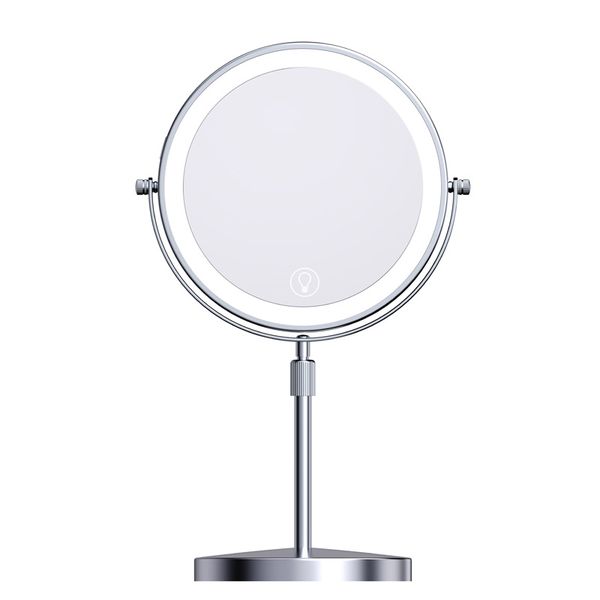 8" LED Cosmetic Mirror Desktop Double Sided Mirror Refill Mirror Silver