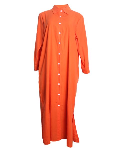 Ladies Orange Shirt Dress