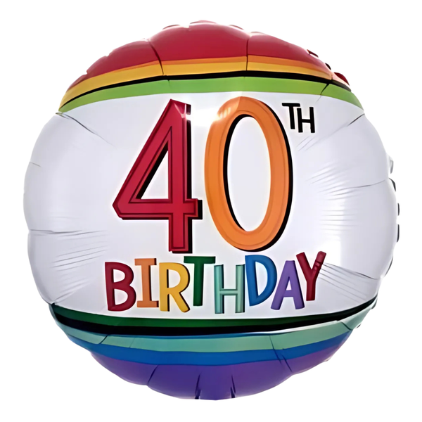 Foil Balloon 18 inch Birthday Rainbow 40th