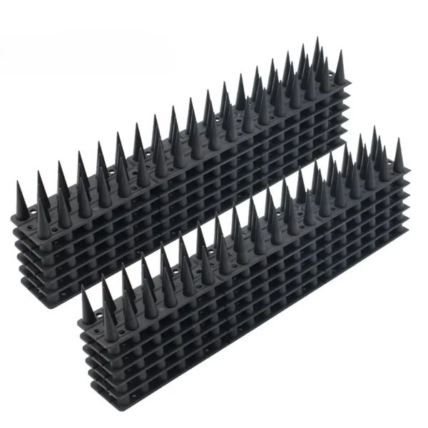 12 Piece Anti Bird Plastic Spikes for Railings &amp; Roofs - Black