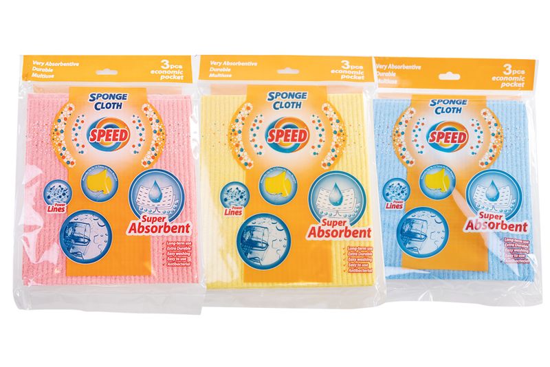 Cloths Sponge Speed Assorted 3 Piece - 3 Pack