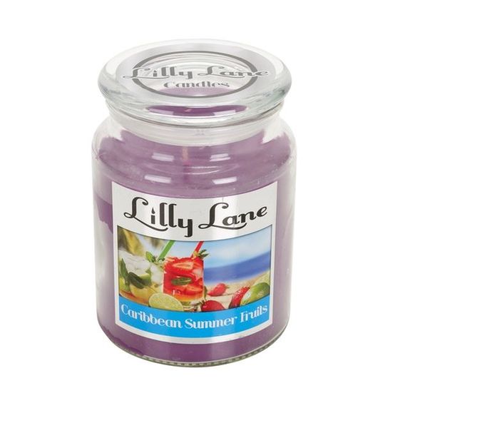 Lilly Lane Caribbean Summer Fruits Scented Candle Large Lidded Mason Glass