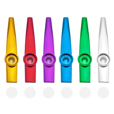 6 PCS Metal Kazoos With 6 PCS Spare Diaphragms,Fun Musical Instruments Image