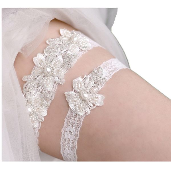 White Lace Wedding Garter Bridal Shower - One size