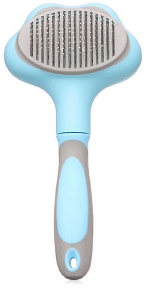 Dog Cat Hair Needle Comb Massage Brush - Blue