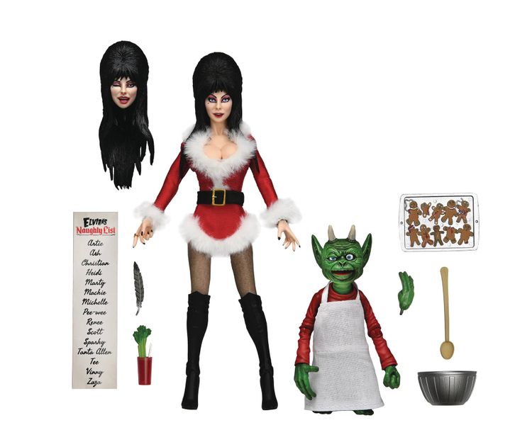 Elvira Very Scary Xmas 8IN Clothed Figure