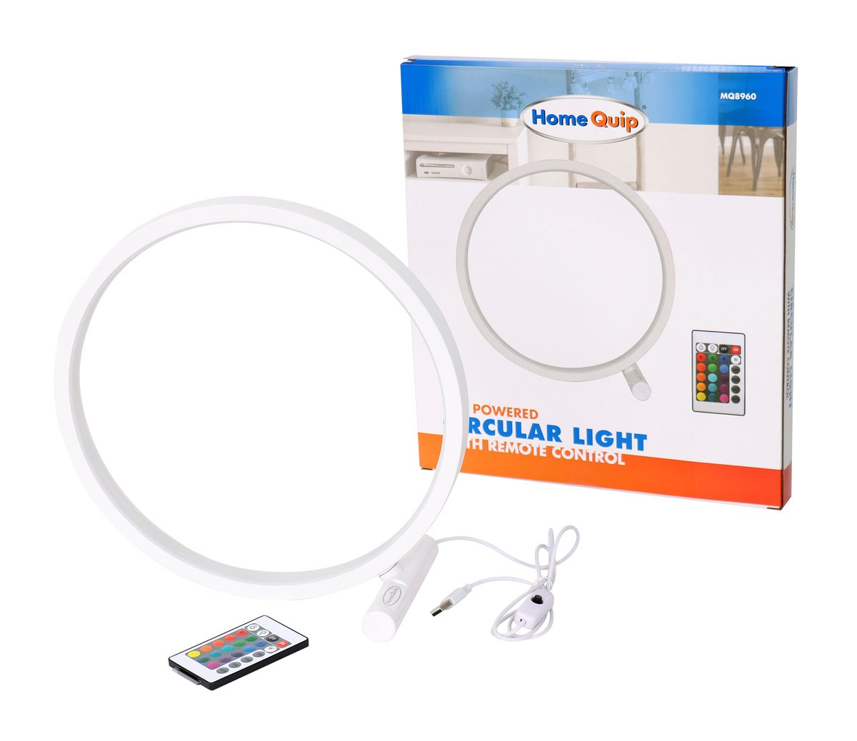 Home Quip White Circle Desk Light Including Reamote