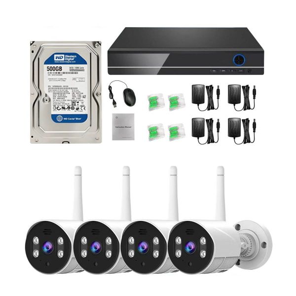 Security Camera System Kit,+ 500 GB HDD +8CH 2MP WiFi NVR HUAOI