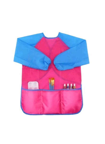 Kids Waterproof Art Apron with 3 pockets - Pink and blue