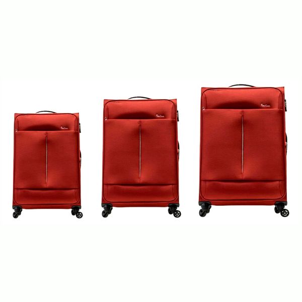 Pierre Cardin Ultralight 3 Piece Trolley Luggage Set - Red