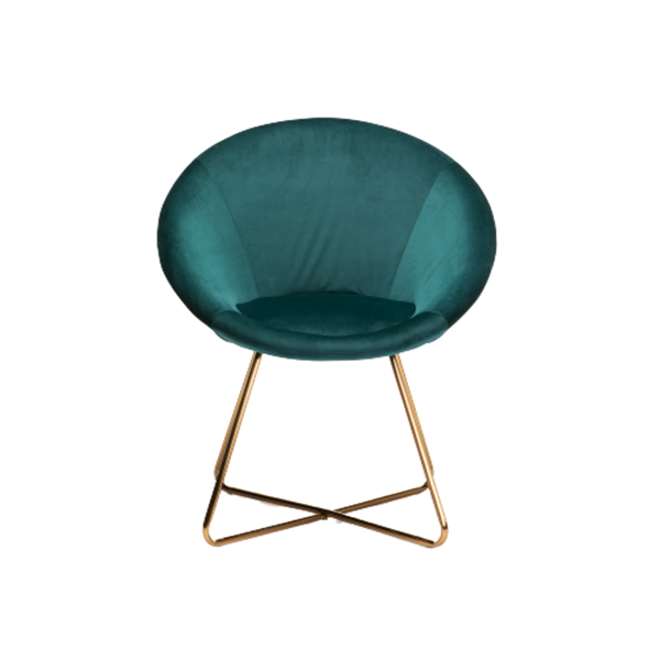 Ola Velvet Gold Leg Armchair - Teal