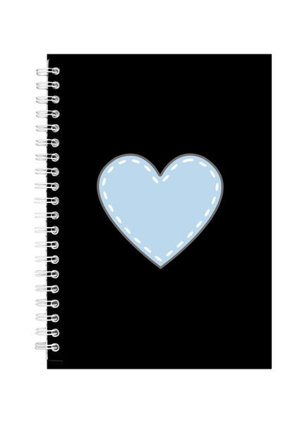 Blue Heart Gift Idea Writing Book Notepad Notebook A4 505