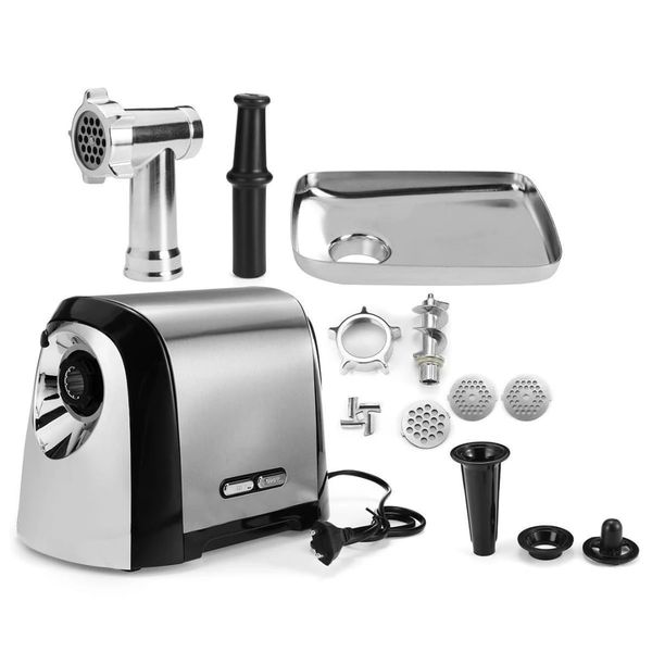 3200W Electric Silver Meat Grinder - Heavy Duty, Sausage &amp; Kibbe Maker