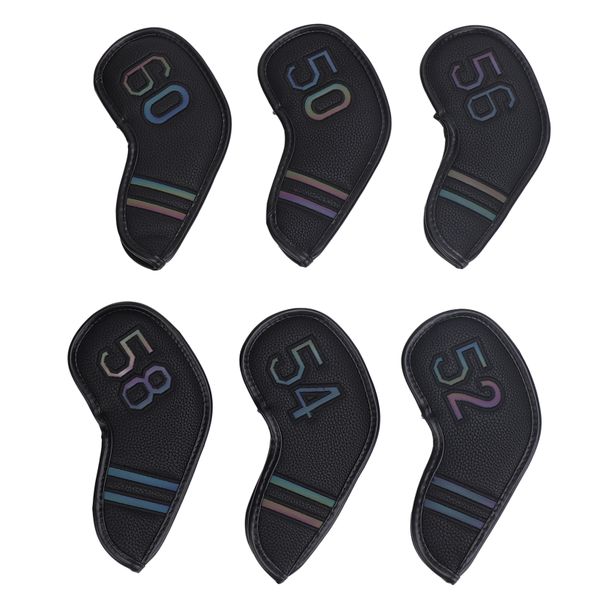 6 Pieces black wedge covers - embroidered numbers
