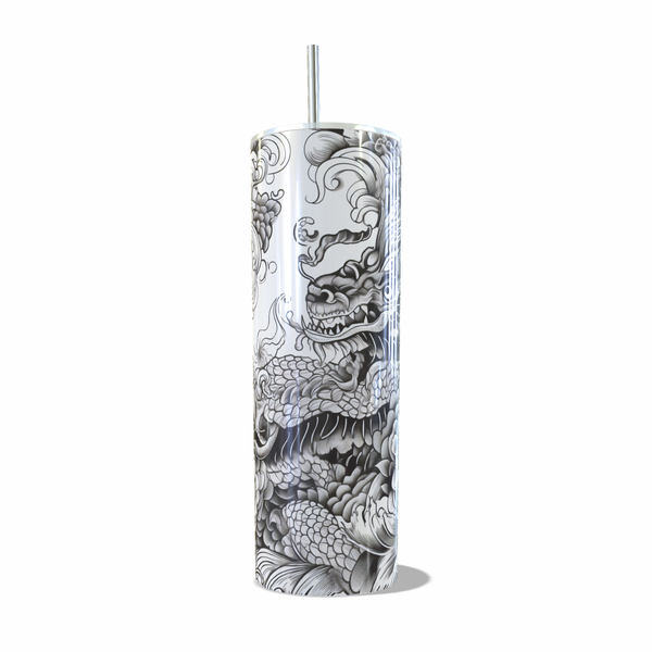 Black and White Dragon Tumbler