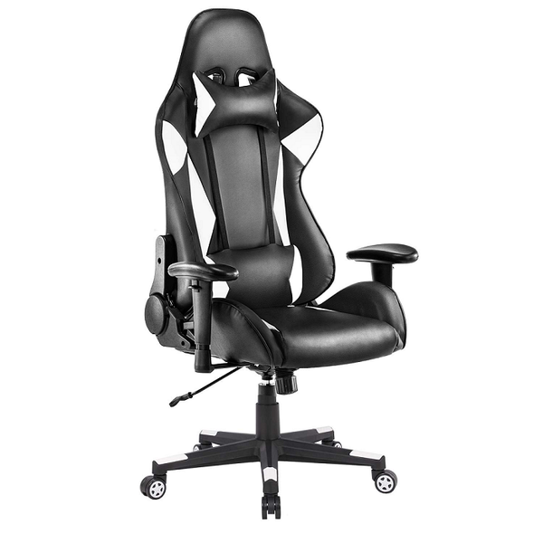 Gaming Chair Racing Style High Back Swivel with Headrest and Lumbar Pillow
