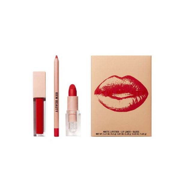 KKW Beauty Classic Red 3 PC Lip Set