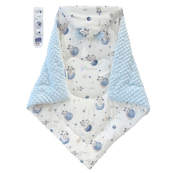 JESSEJESSE Baby Padded Cotton Swaddle Blanket 3D Dotted Plush 300g
