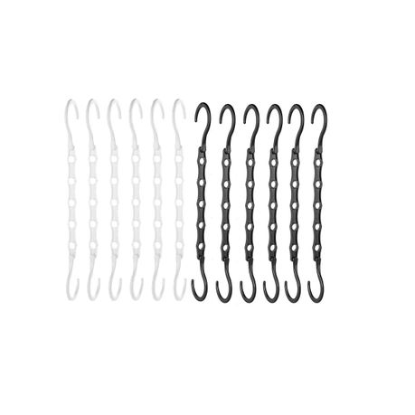 Boss Premium Smart Sturdy Cascading Space Saving Hangers - 12 Piece - Black & White Image