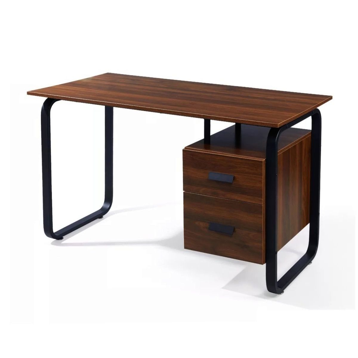 Home Office Writing Desk, Computer Desk with Drawers - Brown