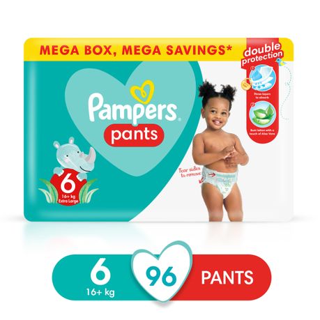 Pampers Pants - Size 6, Mega Savings Box-96 Nappies, Lotion with Aloe, Shop Today. Get it Tomorrow!