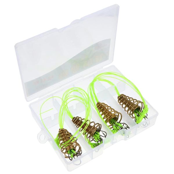 Camping Shallow Fishing Braided Line Hooks &amp; Bait Spring Rig Set of 4