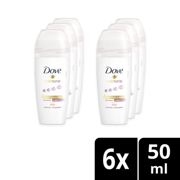 Dove Even Tone Antiperspirant Roll-On Deodorant 6x50ml