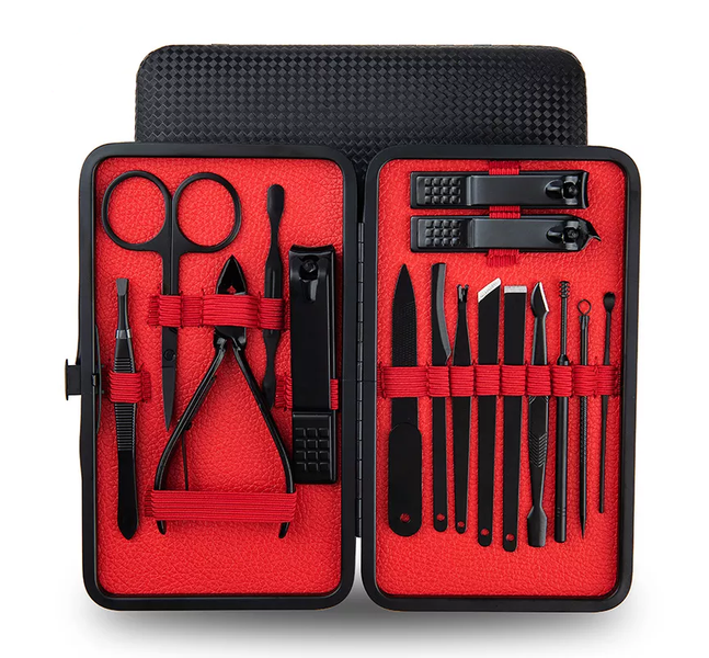 18-in-1 Nail Clipper Kit Set - Black &amp; Red