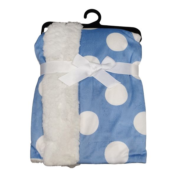 Baby Printed Sherpa Blanket - Blue