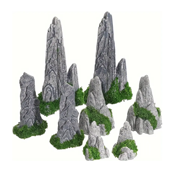 Decor Garden Landscaping 8pcs Mini Zen Rockery Mountain Statue(2-8cm)