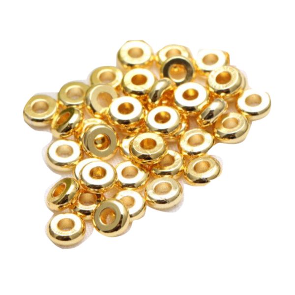 Craft Flat Round Disc Spacer Beads 25pc (6mm)